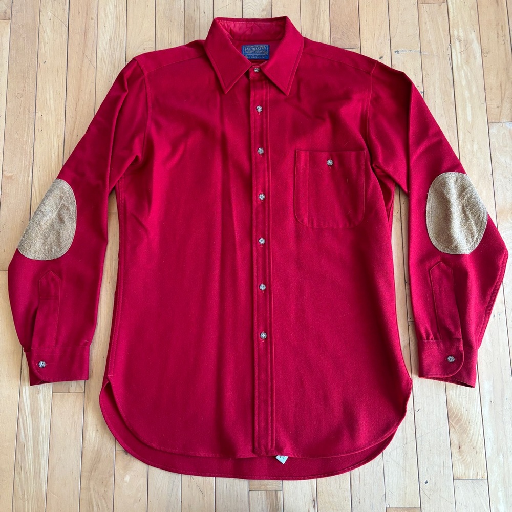 Vintage Pendleton Red Wool Button Down Size M - image 1